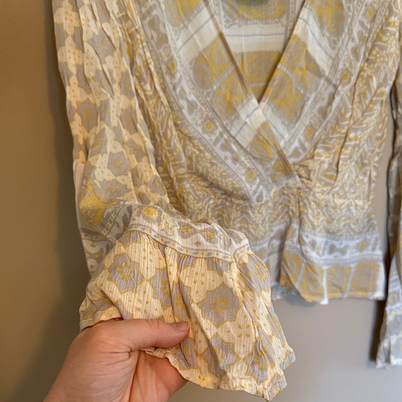 Free People Gold and Cream Blouse - Picture 5 of 5